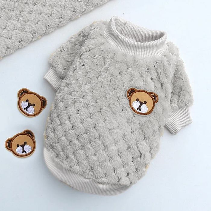 Full Sleeve Smile Design Fluffy Dress  Pet Cat Winter Sweater ( No Exchange )
