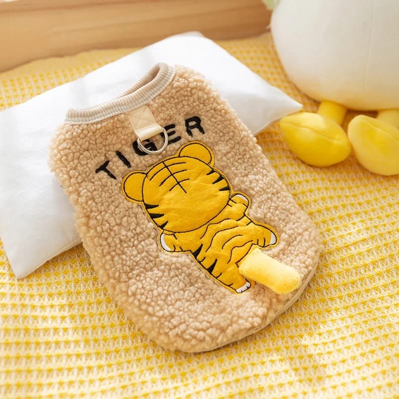 Animal Cartoon Design Pet Cat & Puppy Sleeveless Sweater / Dress with Traction Buckle for Winter ( No Exchange )