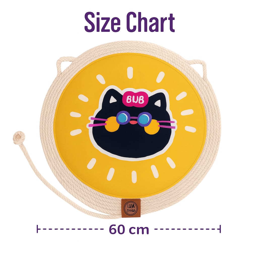 Cartoon Printed Multipurpose Woven Cotton Cord Cat Scratching / Scratcher Pad as Pet Bed with Teaser Ball