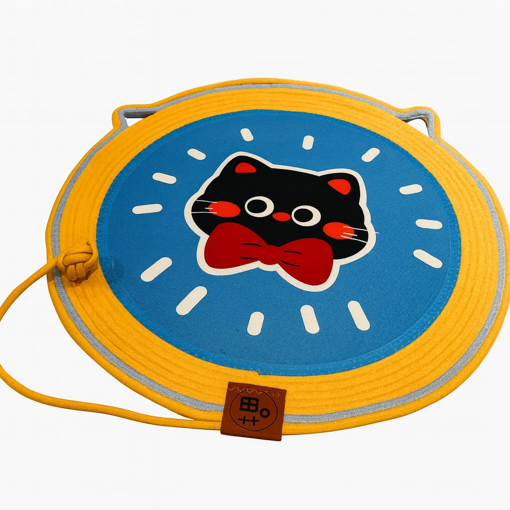 Cartoon Printed Multipurpose Woven Cotton Cord Cat Scratching / Scratcher Pad as Pet Bed with Teaser Ball