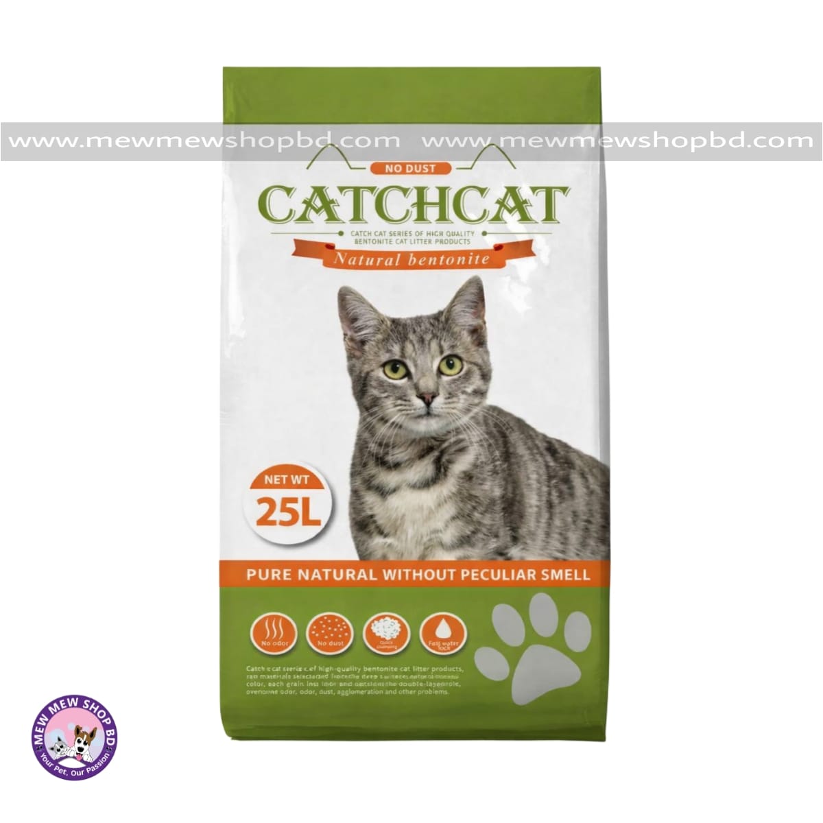CatchCat Bentonite Cat Litter Apple 25L (ONLY FOR OUTSIDE DHAKA)