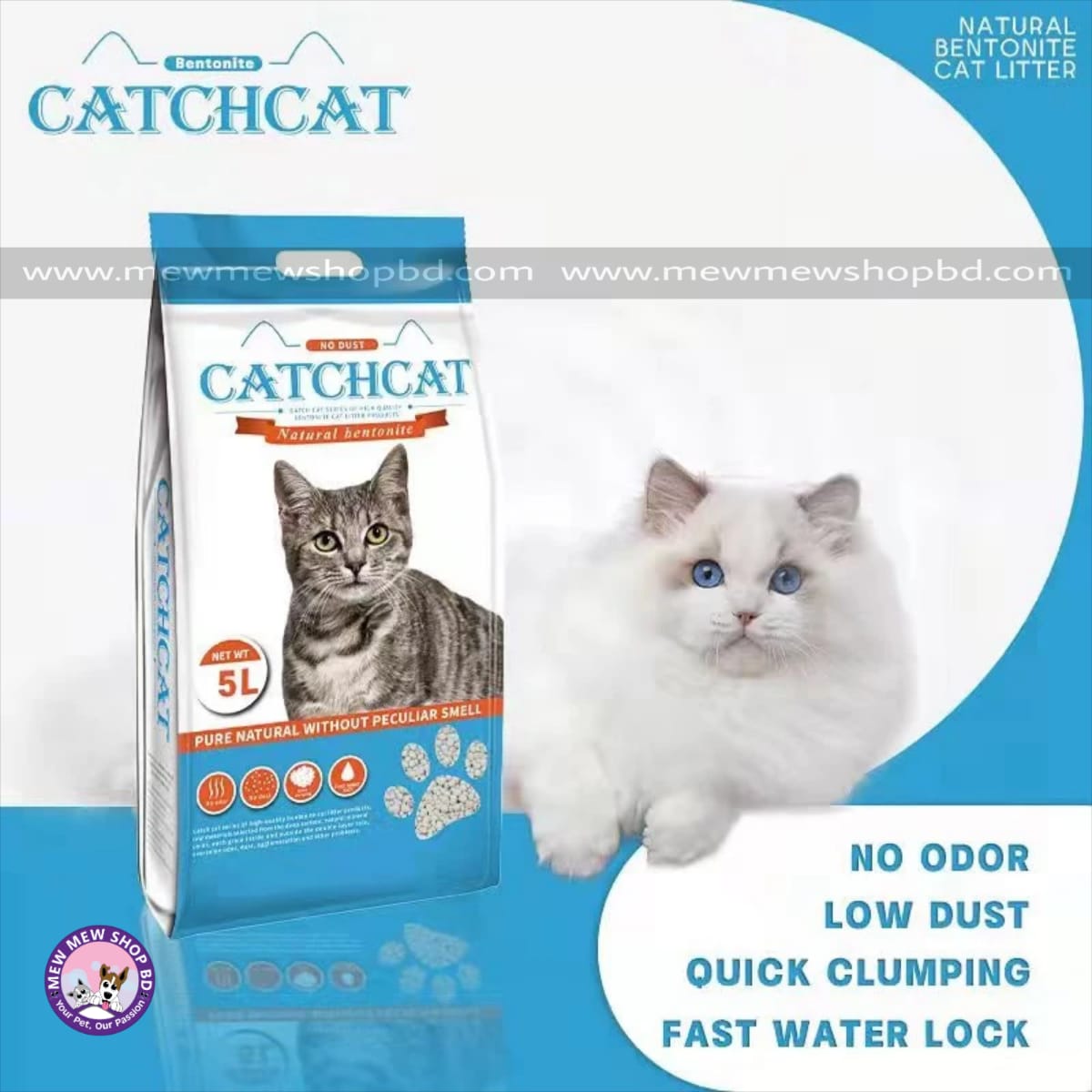 CatchCat Bentonite Cat Litter Lemon 5L