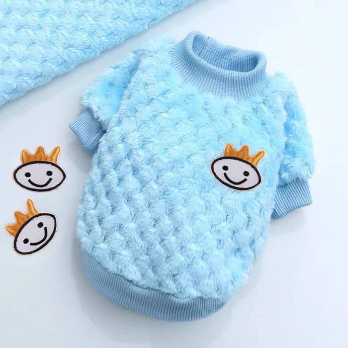 Full Sleeve Smile Design Fluffy Dress  Pet Cat Winter Sweater ( No Exchange )