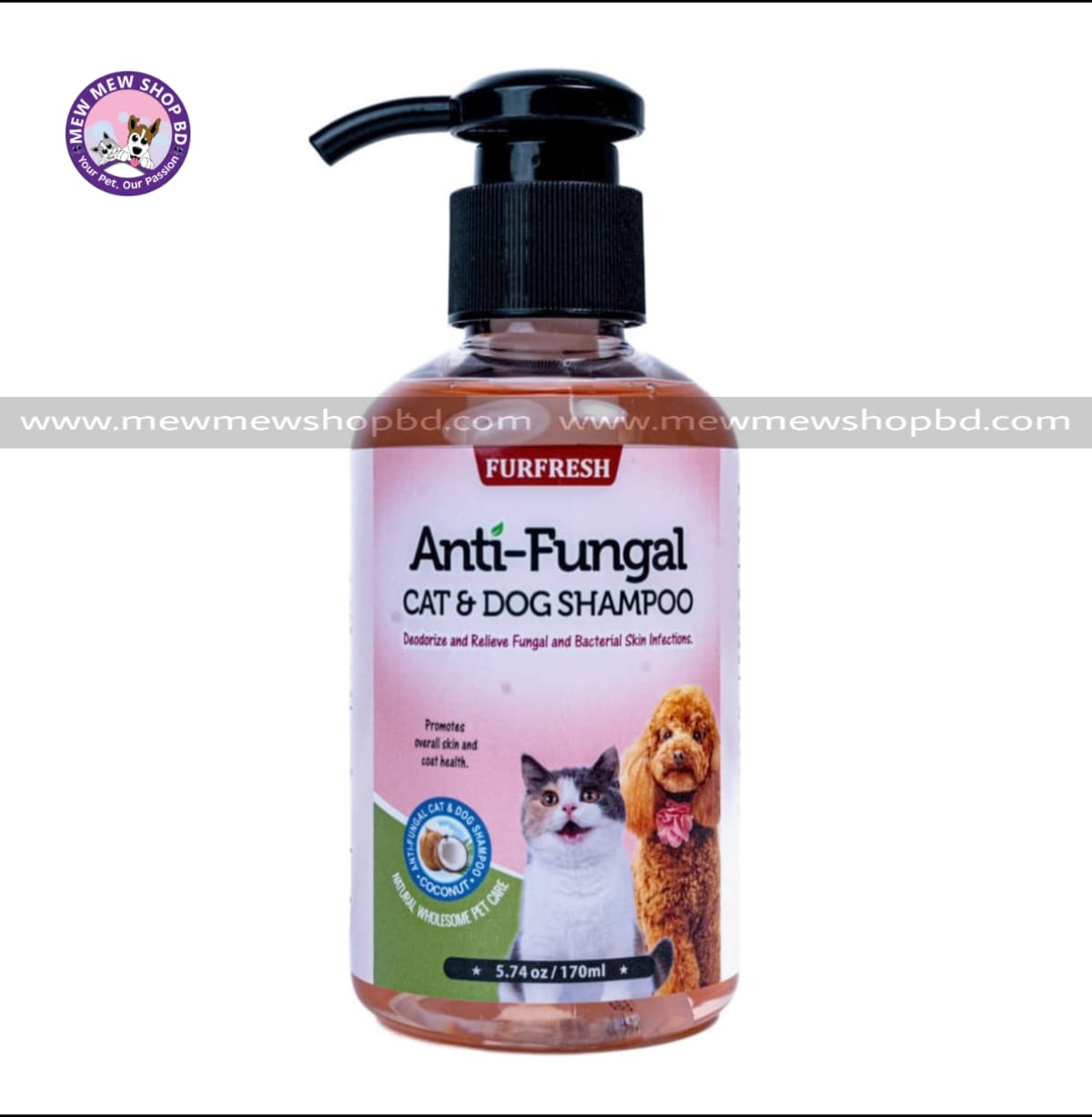 Furfresh Anti-Fungal Cat & Dog Shampoo 170ml