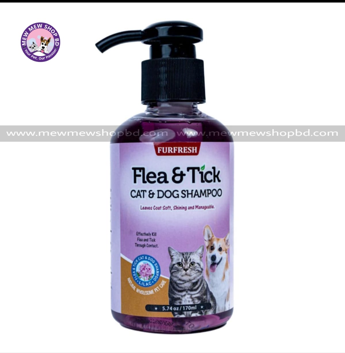 Picture of Furfresh Flea & Tick Cat & Dog Shampoo 170ml | Mew Mew Shop BD