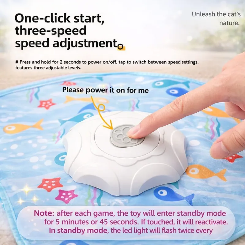 Automatic Hide and Seek Cat Toy with Moving Single Feather for Indoor Cats with USB Rechargeable