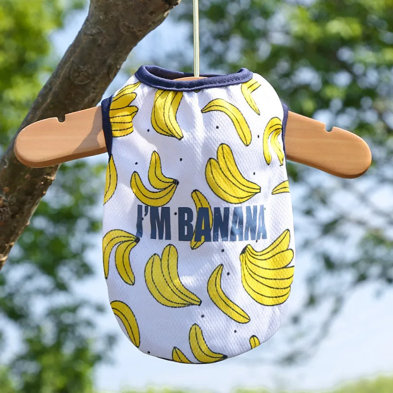 Banana Printed Sleeveless Dress / Tshirt for Pet Cat ( No Exchange )