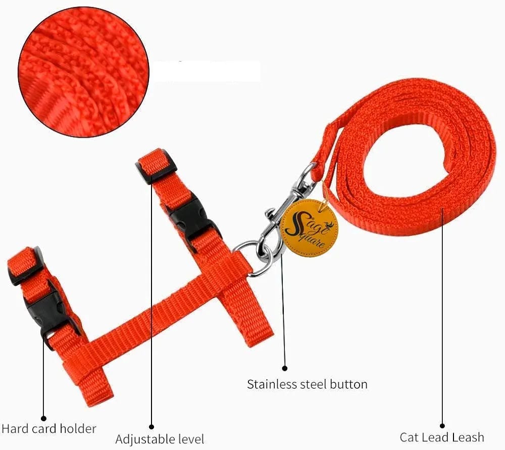 Cat Plain Harness with Leash and Adjustable for Pet cat