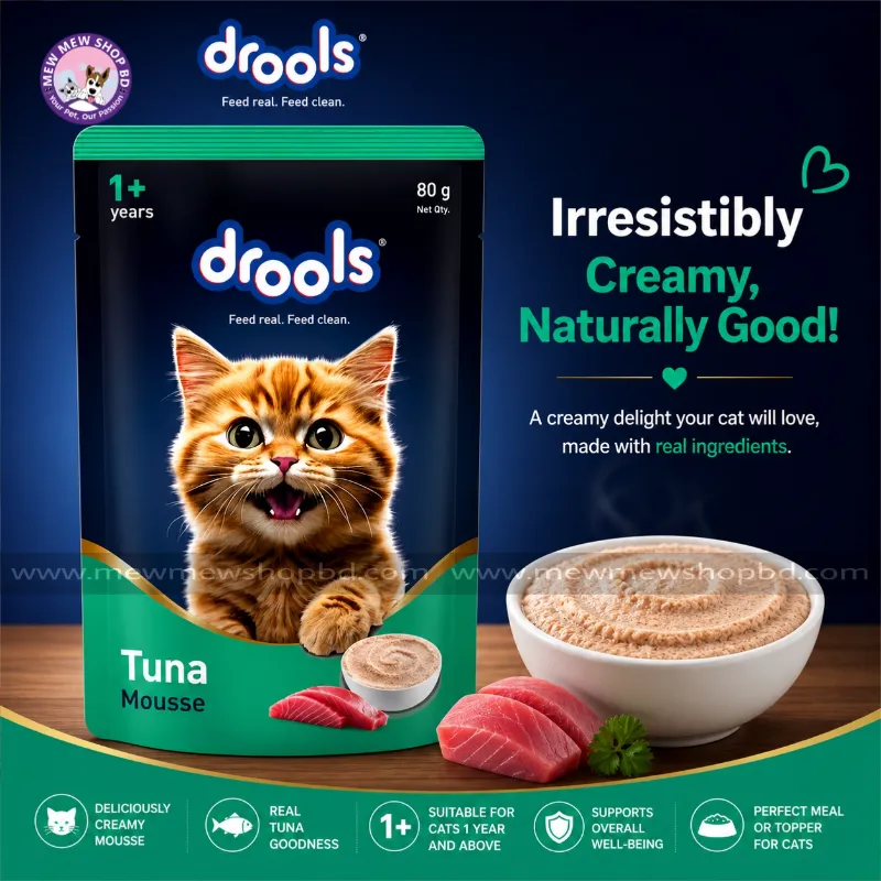 Drools Adult Cat Pouch Tuna Mousse Flavor 80g