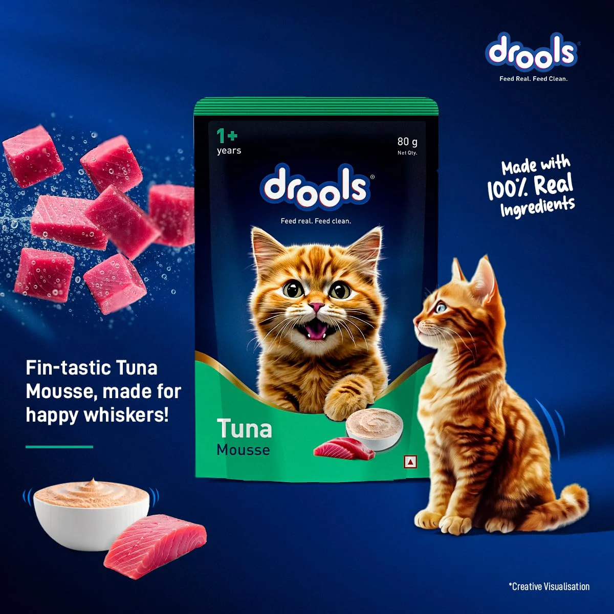 Drools Adult Cat Pouch Tuna Mousse Flavor 80g