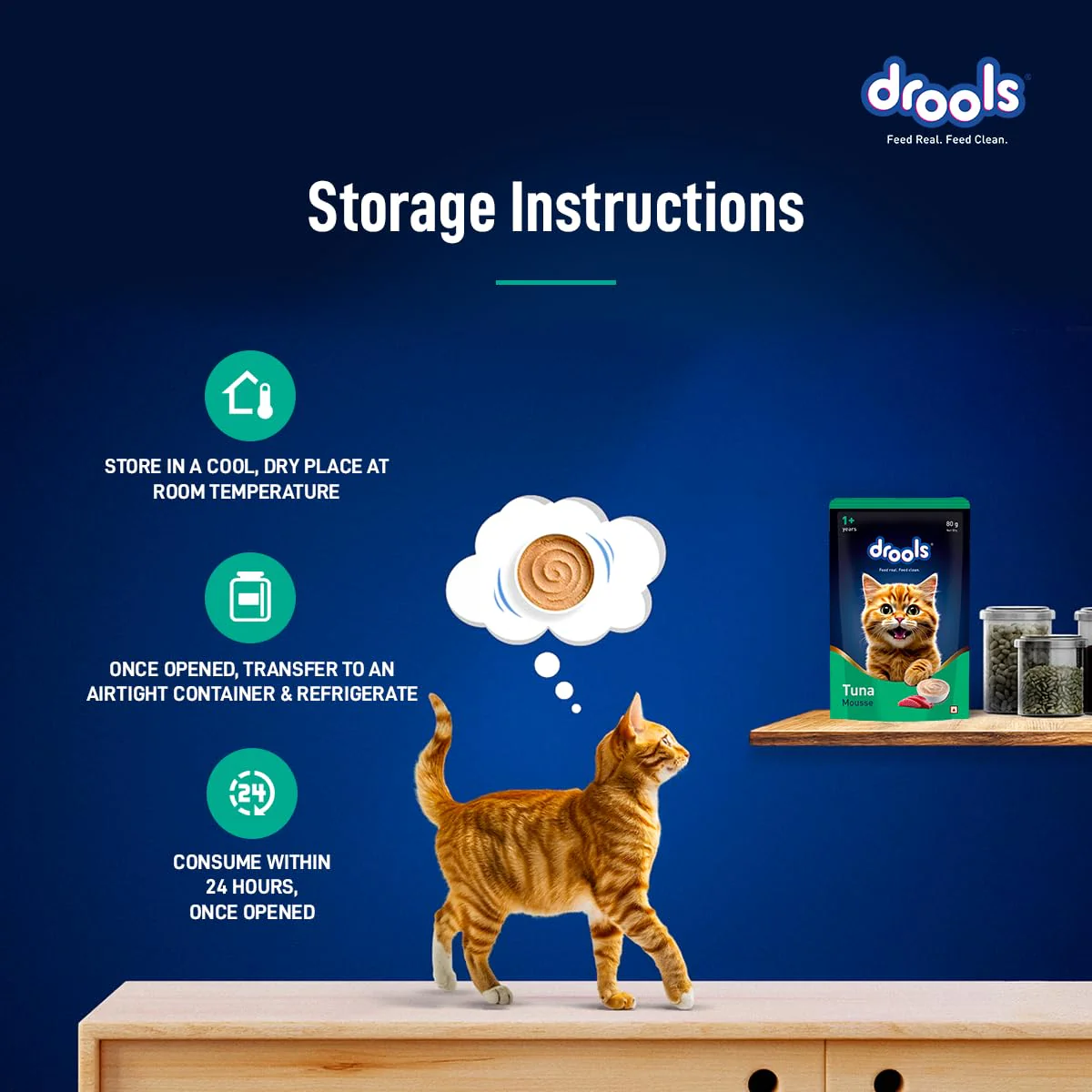 Drools Adult Cat Pouch Tuna Mousse Flavor 80g