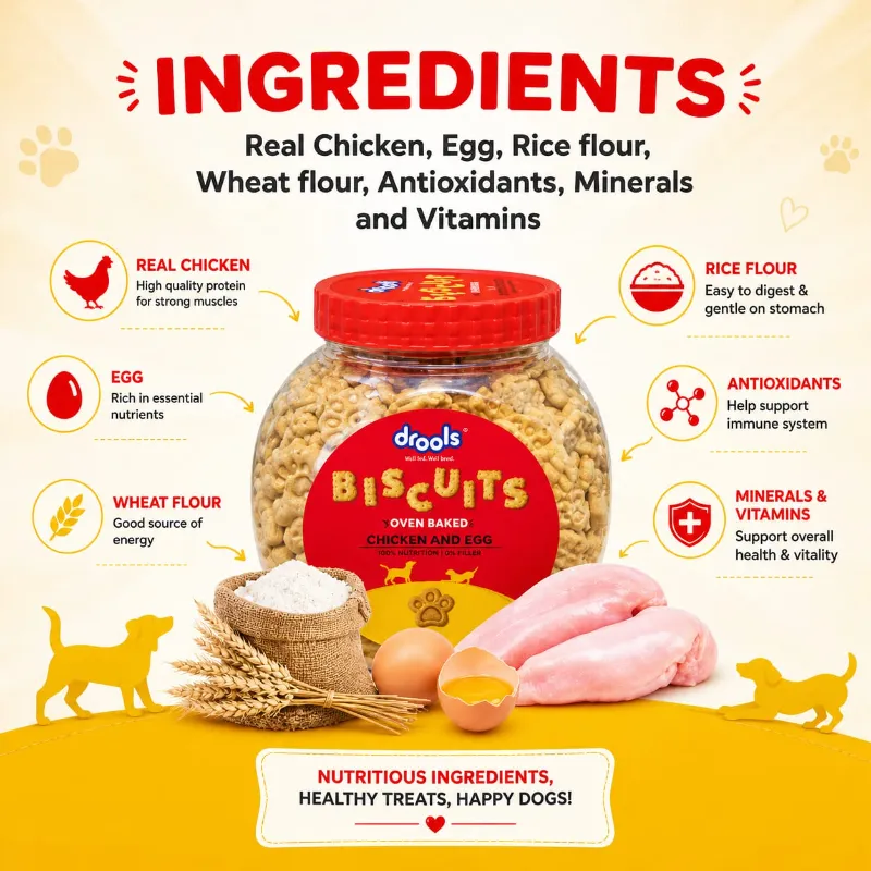 Drools Dog Treat Biscuit Chicken And Egg Flavor 400G ( All Life Stage )