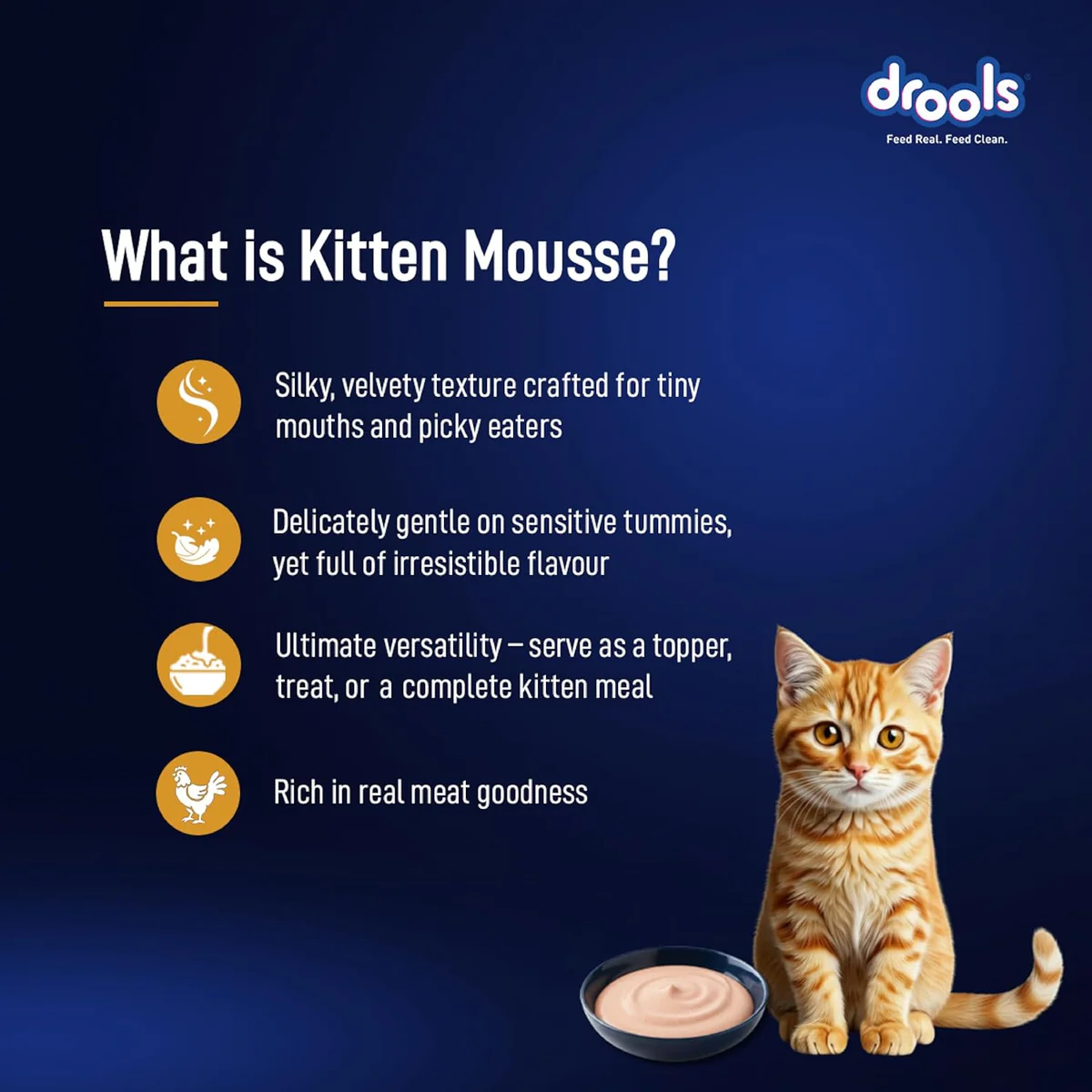 Drools Kitten Cat Pouch Chicken Mousse Flavor 80g