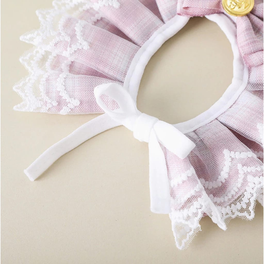Fashionable Plaid Lace Scarf Bow Collar for Pet Cat & Puppy