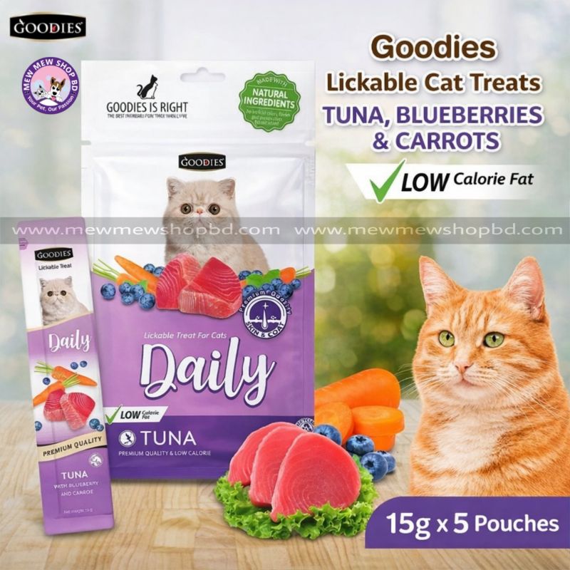Goodies Lickable Creamy Daily Cat Treat Tuna Flavor 5pcs Pack