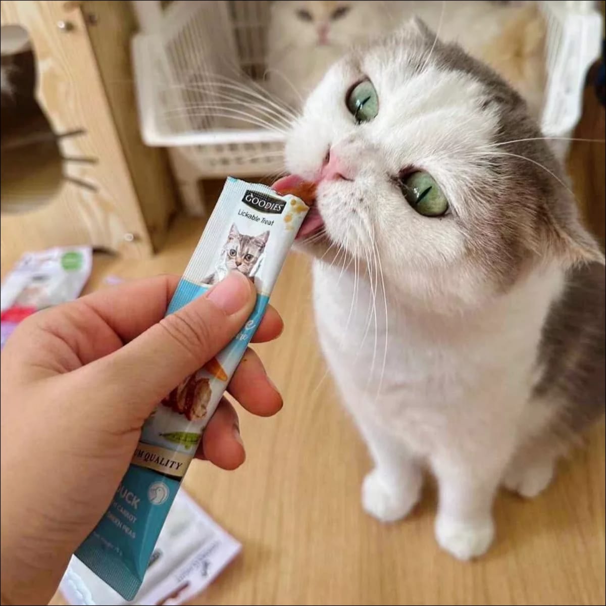 Goodies Lickable Creamy Sensitive Care Cat Treat Duck Flavor 5pcs Pack
