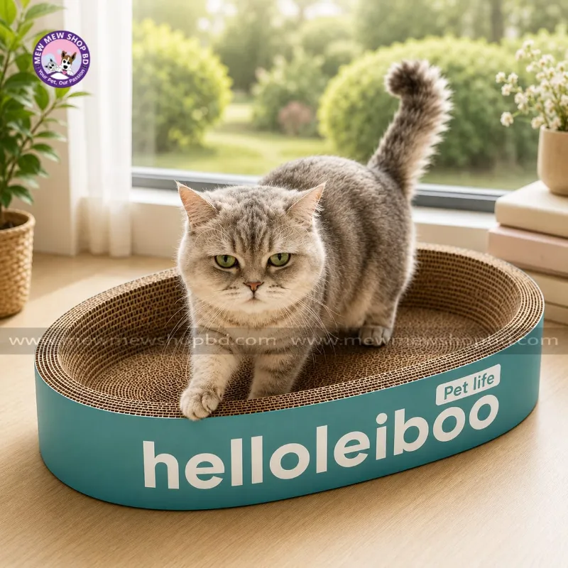 Helloleiboo Premium Oval Shape Pet Cat Cardboard Scratcher for Pet Cats & Kittens (Only for Dhaka Metro)