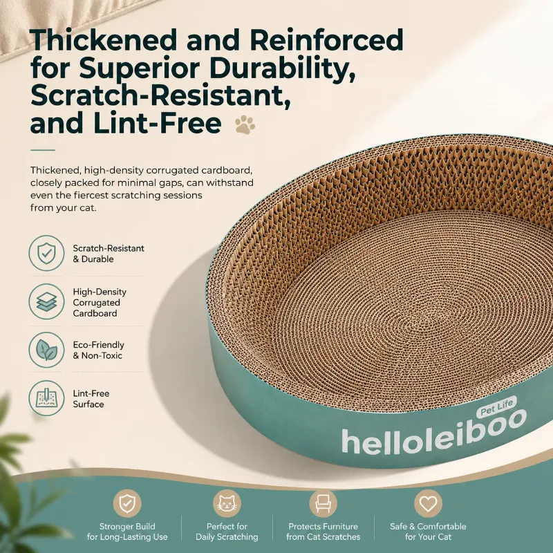 Helloleiboo Premium Oval Shape Pet Cat Cardboard Scratcher for Pet Cats & Kittens (Only for Dhaka Metro)