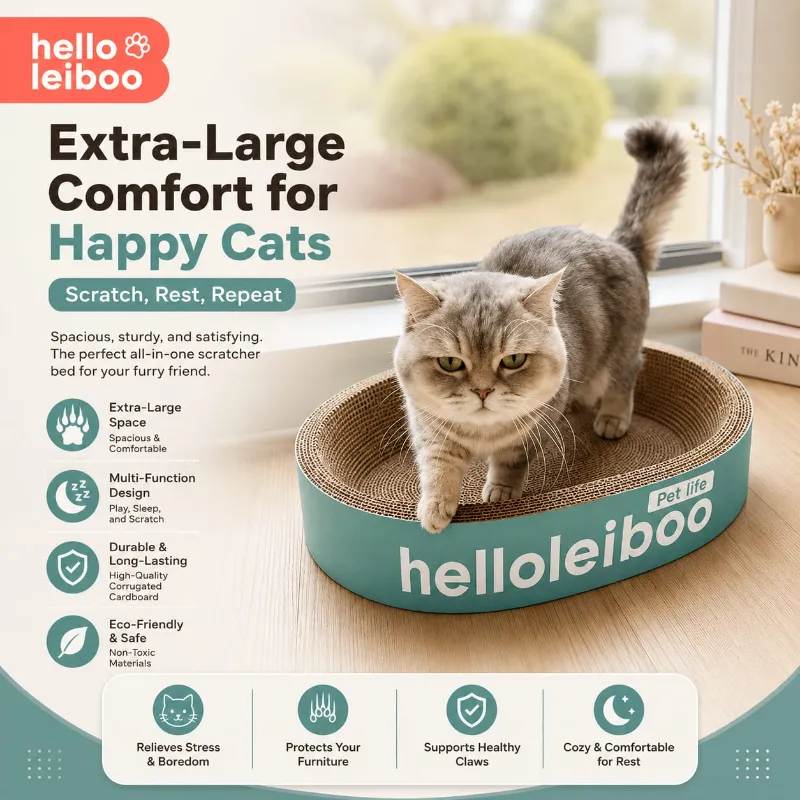 Helloleiboo Premium Oval Shape Pet Cat Cardboard Scratcher for Pet Cats & Kittens (Only for Dhaka Metro)