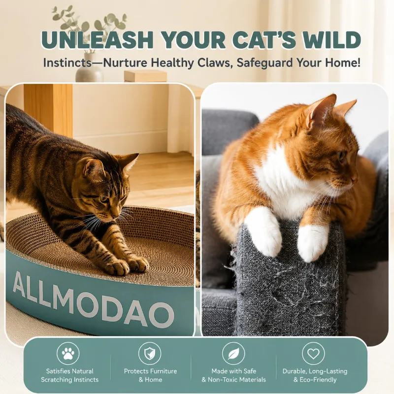 Helloleiboo Premium Oval Shape Pet Cat Cardboard Scratcher for Pet Cats & Kittens (Only for Dhaka Metro)