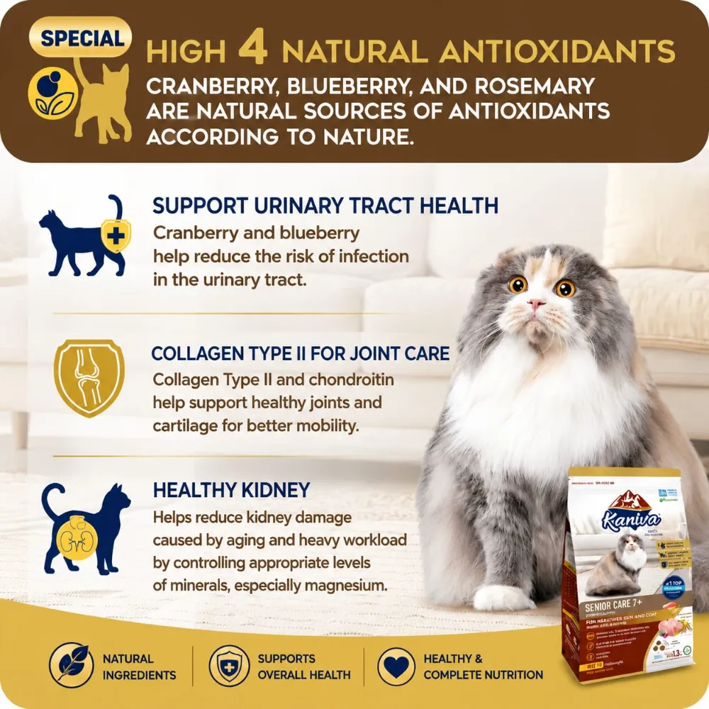 Kaniva Senior Care 7+ Formula Chicken & Rice Dry Cat Food