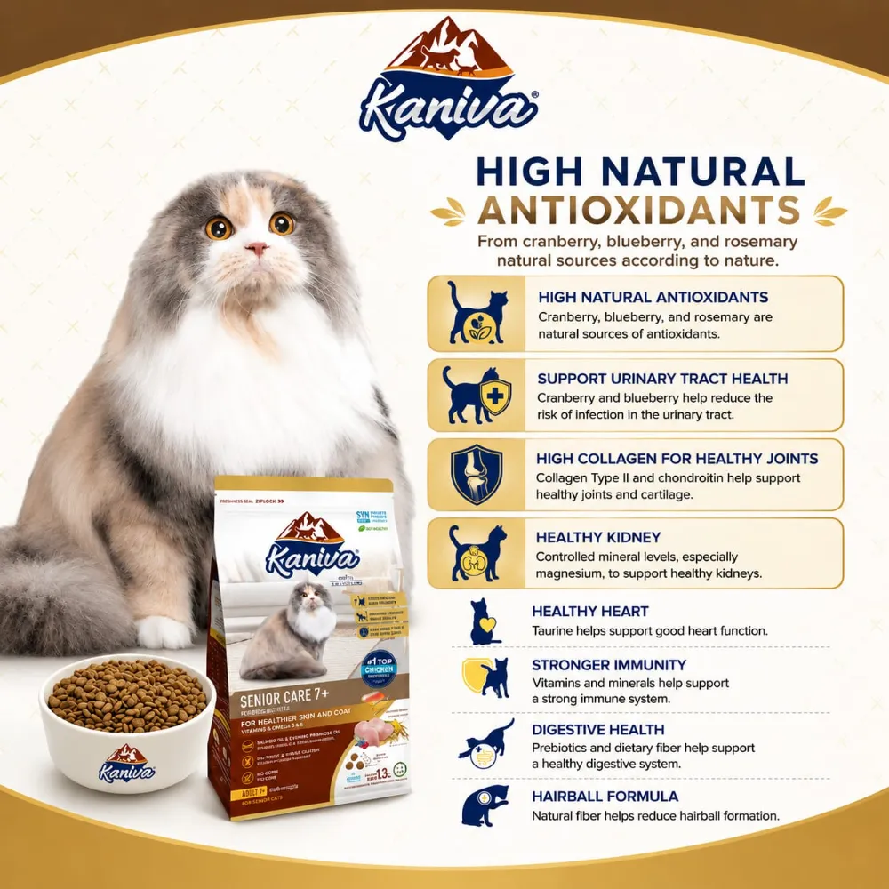 Kaniva Senior Care 7+ Formula Chicken & Rice Dry Cat Food