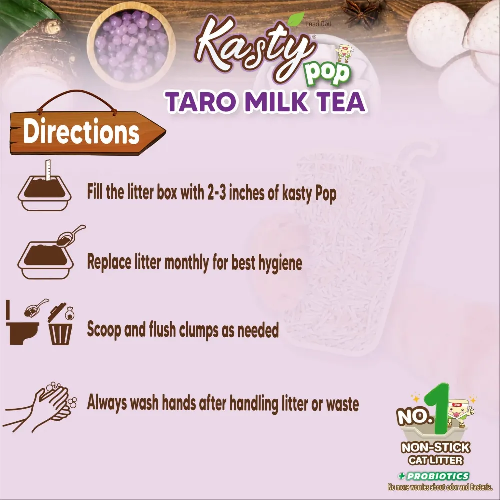 Kasty Pop Tofu Cat Litter Taro Milk Tea Flavor 6L