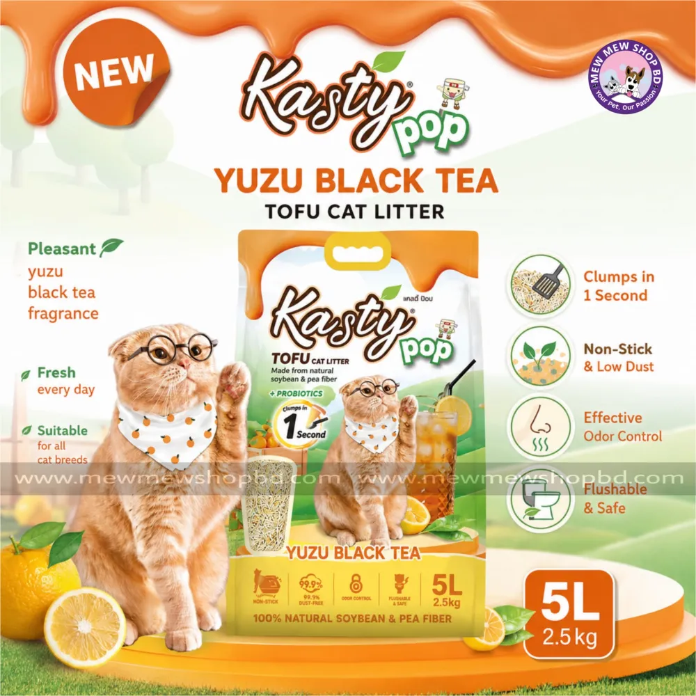 Kasty Pop Tofu Cat Litter Yuzu Black Tea Flavor 6L