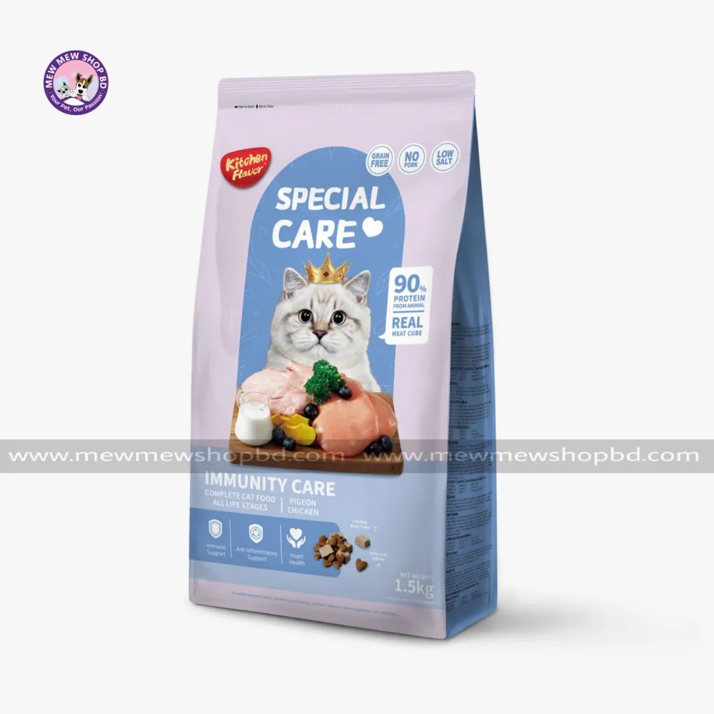 Kitchen Flavor Grain Free Special Care Immunity Care Complete Cat Food All Life Stages Pigeon & Chicken 1.5kg