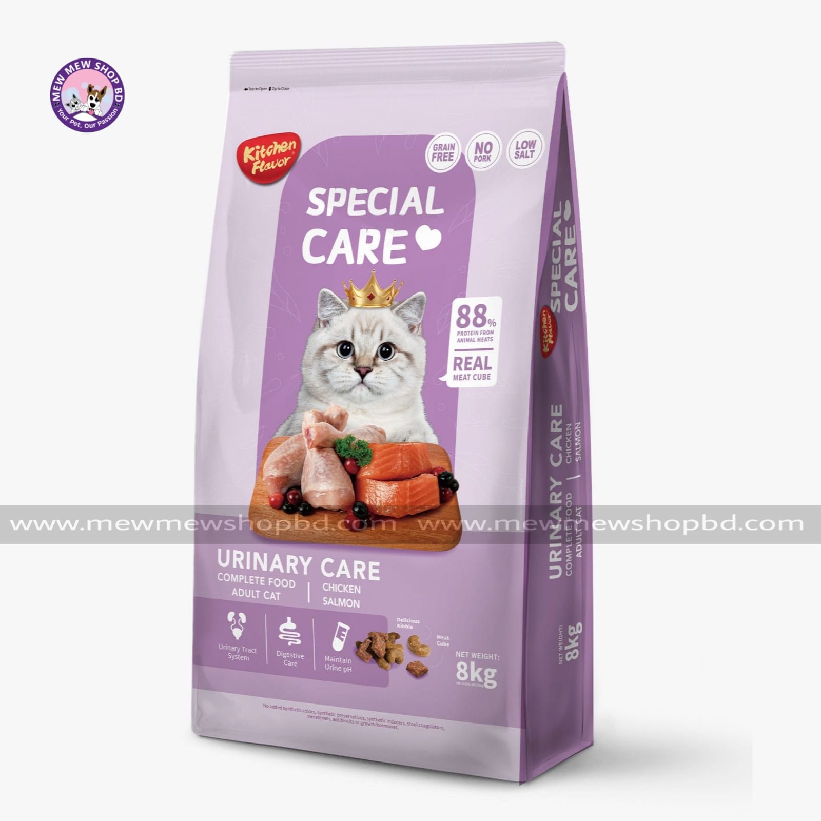 Kitchen Flavor Grain Free Special Care Urinary Care Complete Food for Adult Chicken & Salmon 8kg
