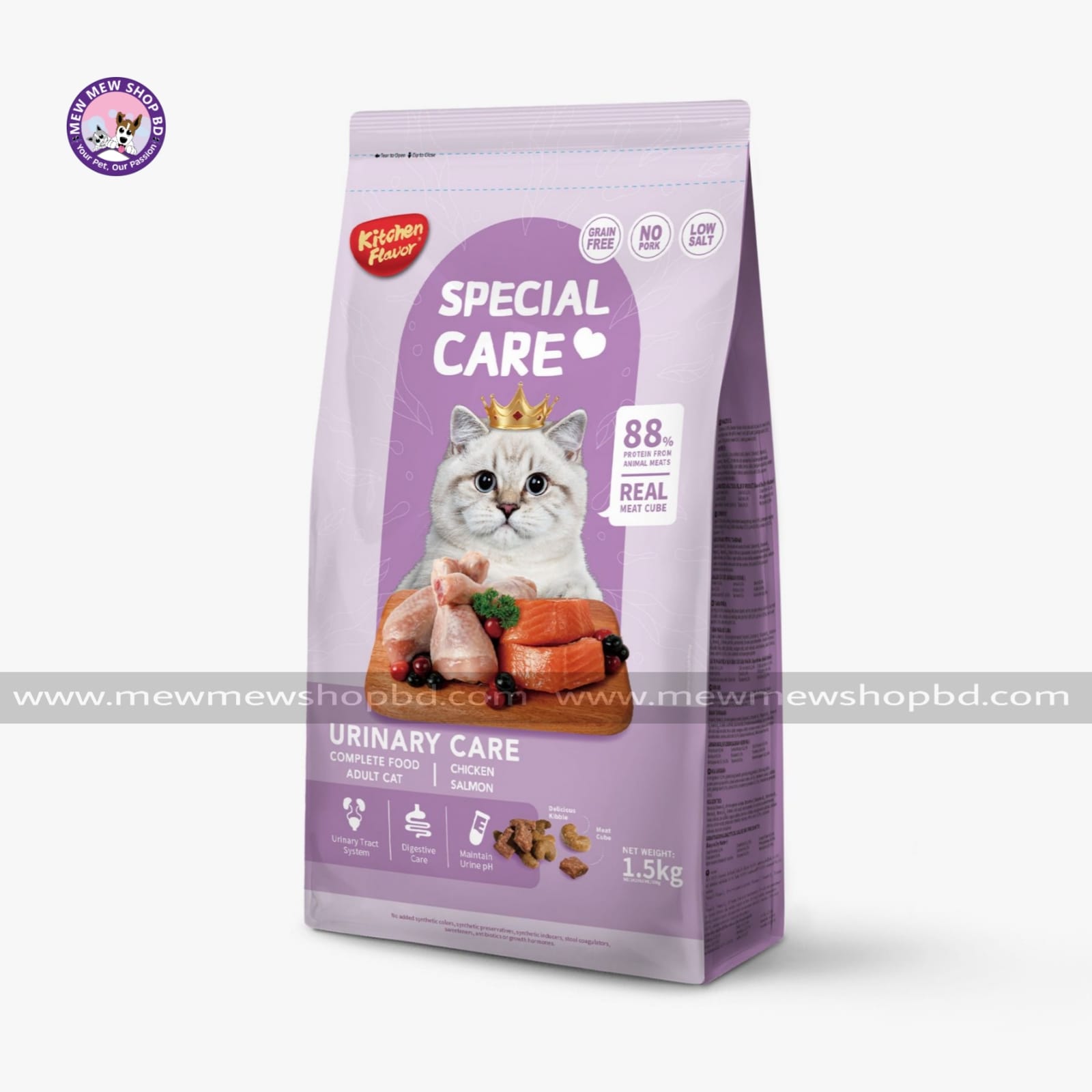 Kitchen Flavor Grain Free Special Care Urinary Care Complete Food for Adult Chicken & Salmon 1.5 kg