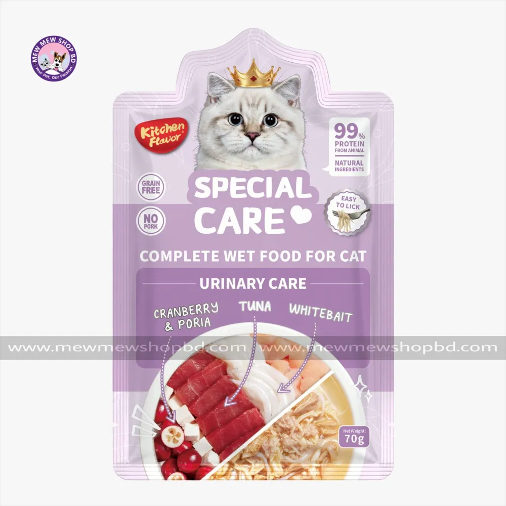 Kitchen Flavor Special Care Urinary Care Complete Wet Cat Food Pouch for All Life Stages 70g