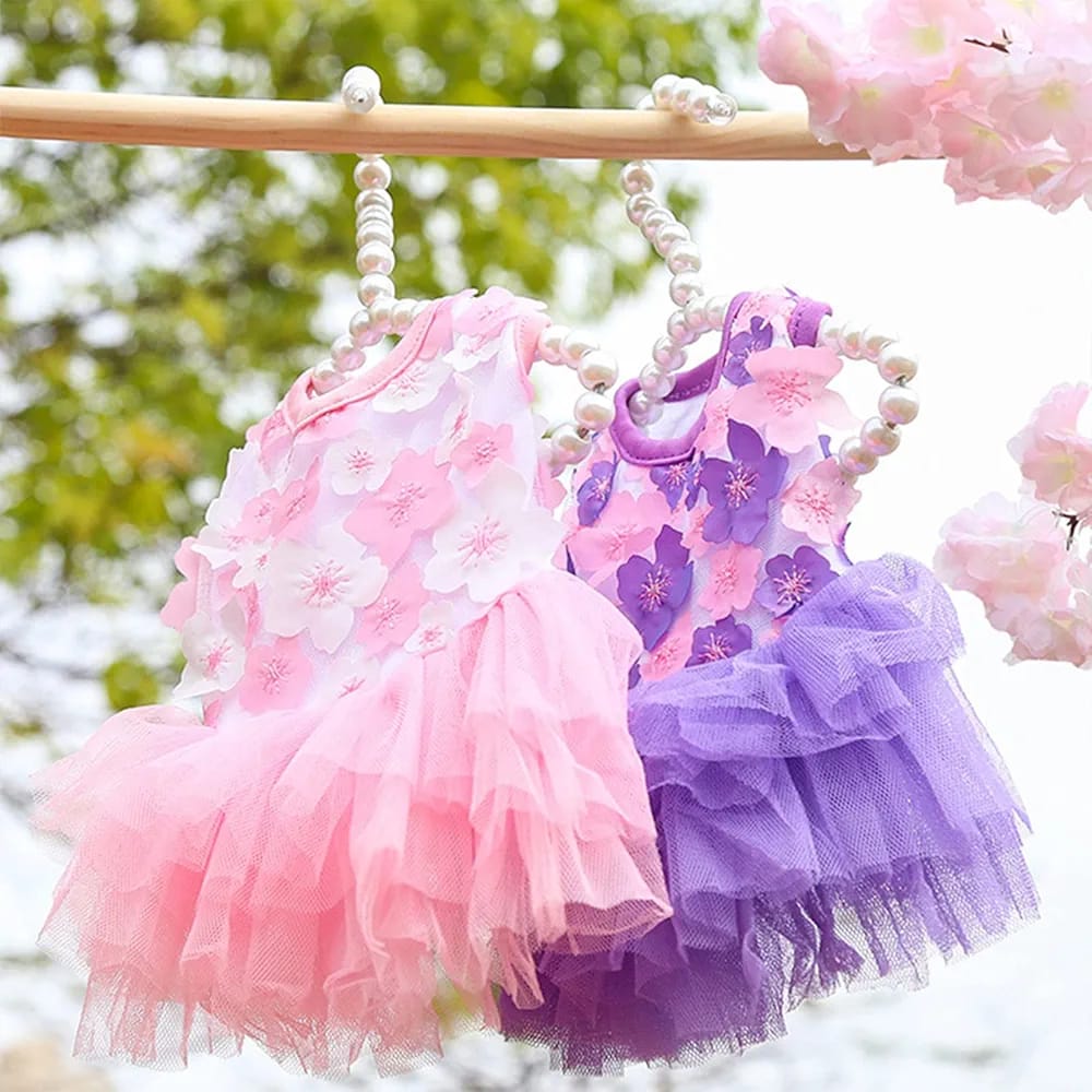 Peach Blossom Style Comfortable Frock Dress for Pet Cat & Puppy ( No Exchange)