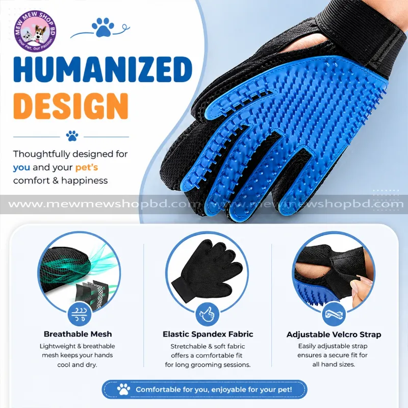 Pet Grooming Gloves  || Hair Remove, Effective Massage, Bathing For All Pets