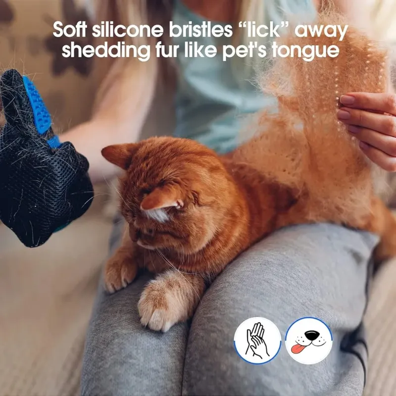 Pet Grooming Gloves  || Hair Remove, Effective Massage, Bathing For All Pets
