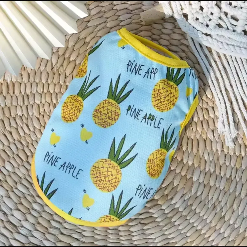 Pineapple Printed Sleeveless Dress / Tshirt for Pet Cat ( No Exchange )