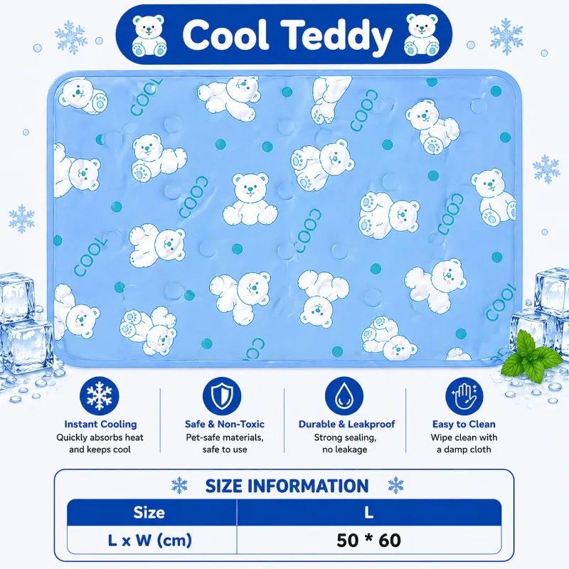 Premium Pet Cooling Mat & Sleeping Pad for Summer Time with Gel Cooling System