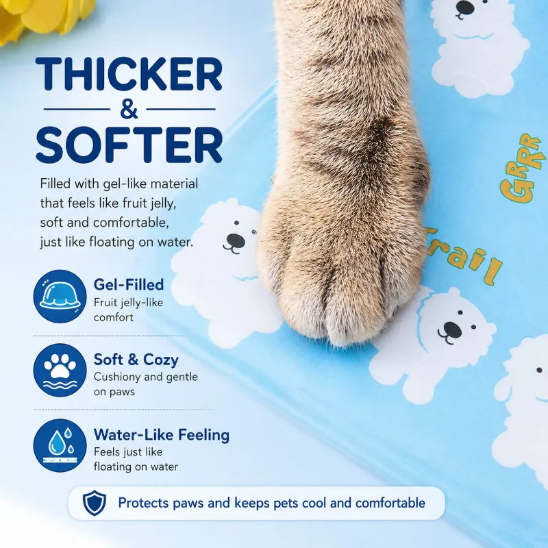 Premium Pet Cooling Mat & Sleeping Pad for Summer Time with Gel Cooling System