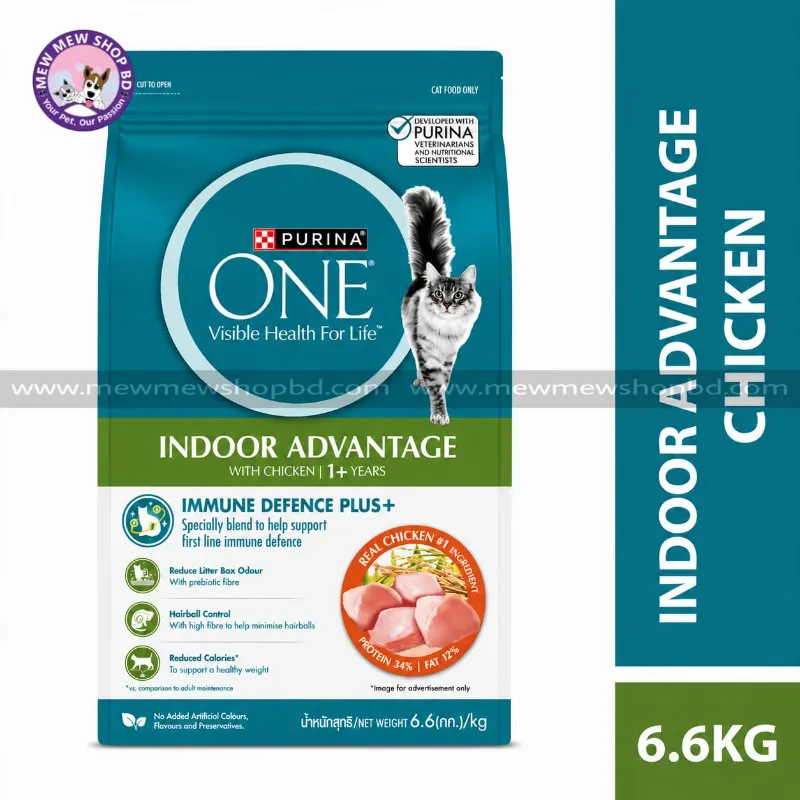 Purina One Adult Indoor Advantage with Chicken Dry Cat Food 6.6kg