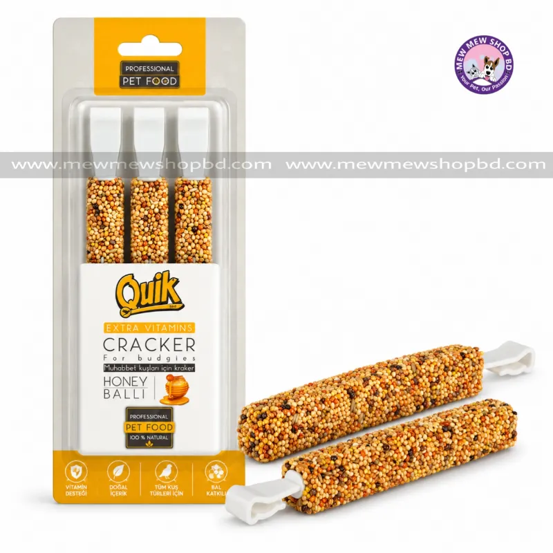 Quik Triple Honey Cracker Stick for Budgies 3pcs Pack