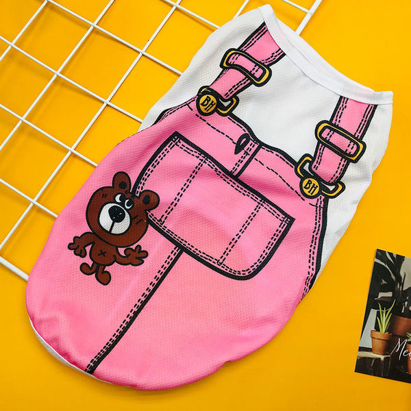 Teddy Design Soft Fabric Pet Cat Sleeveless Dress / Tshirt for Summer & Easy to Wear ( No Exchange)
