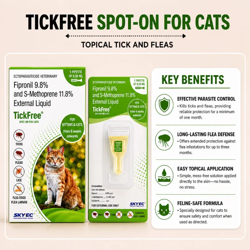 TickFree Spot-On for Cats Fipronil 9.8% and S-Methoprene 11.8%