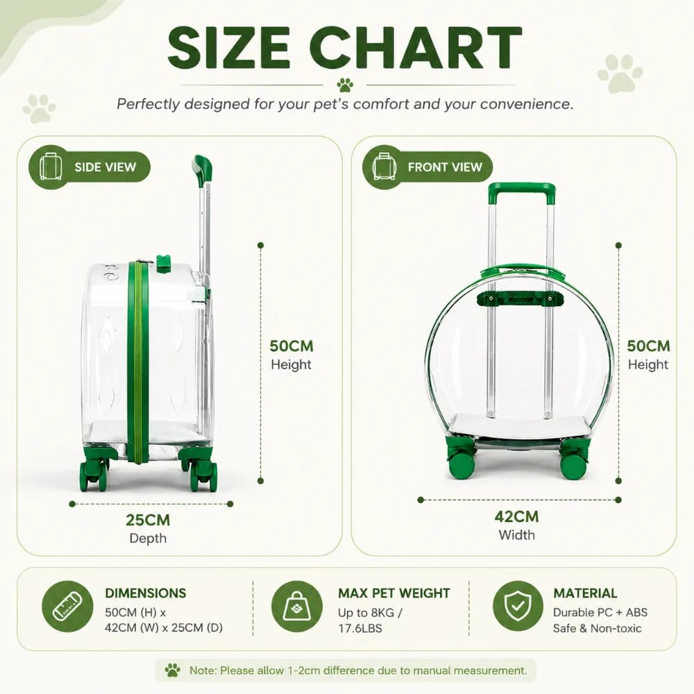 Transparent Cat travel Trolley Cage Large Capacity Bag for Pet Cat & Puppy (Inside Dhaka only)