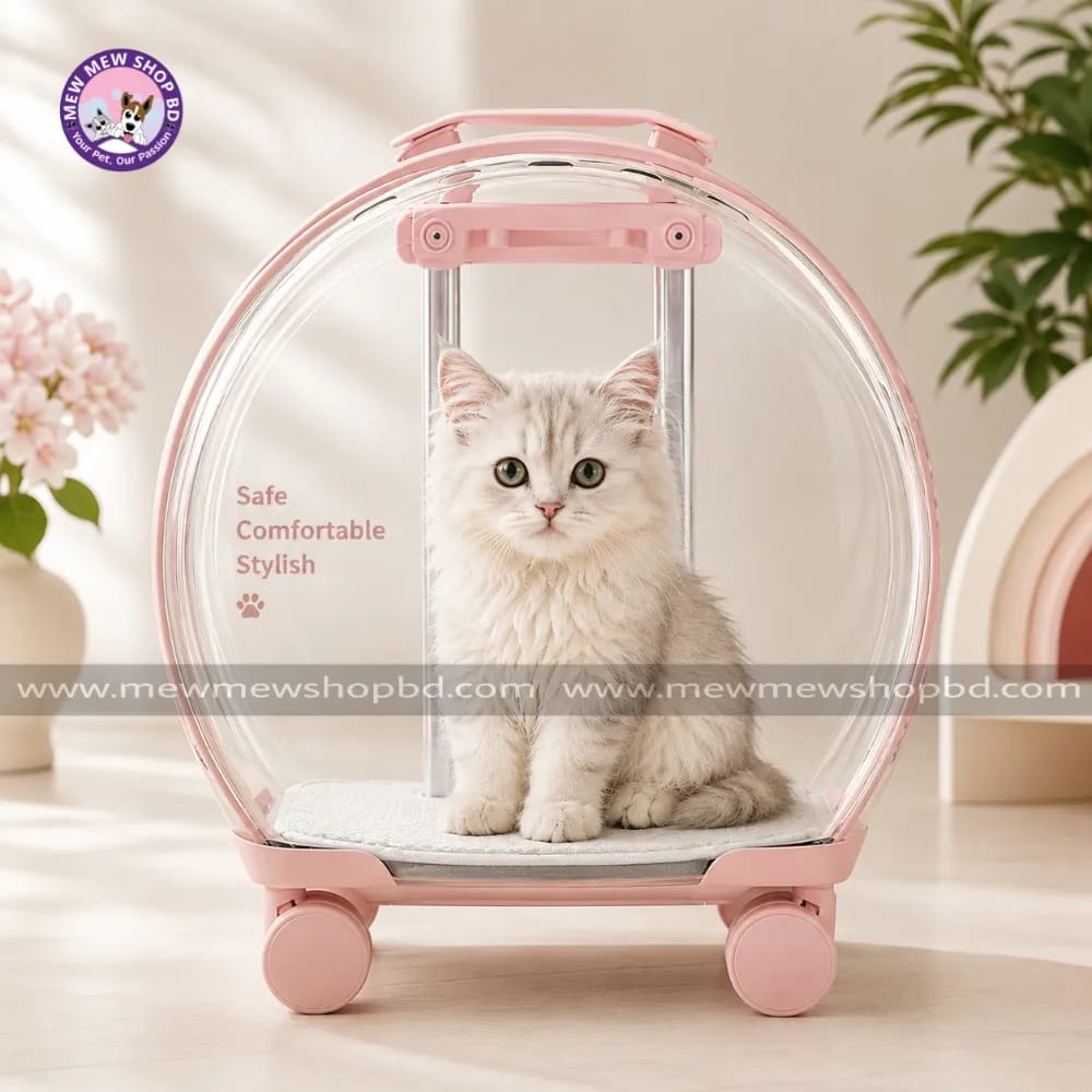 Transparent Cat travel Trolley Cage Large Capacity Bag for Pet Cat & Puppy (Inside Dhaka only)