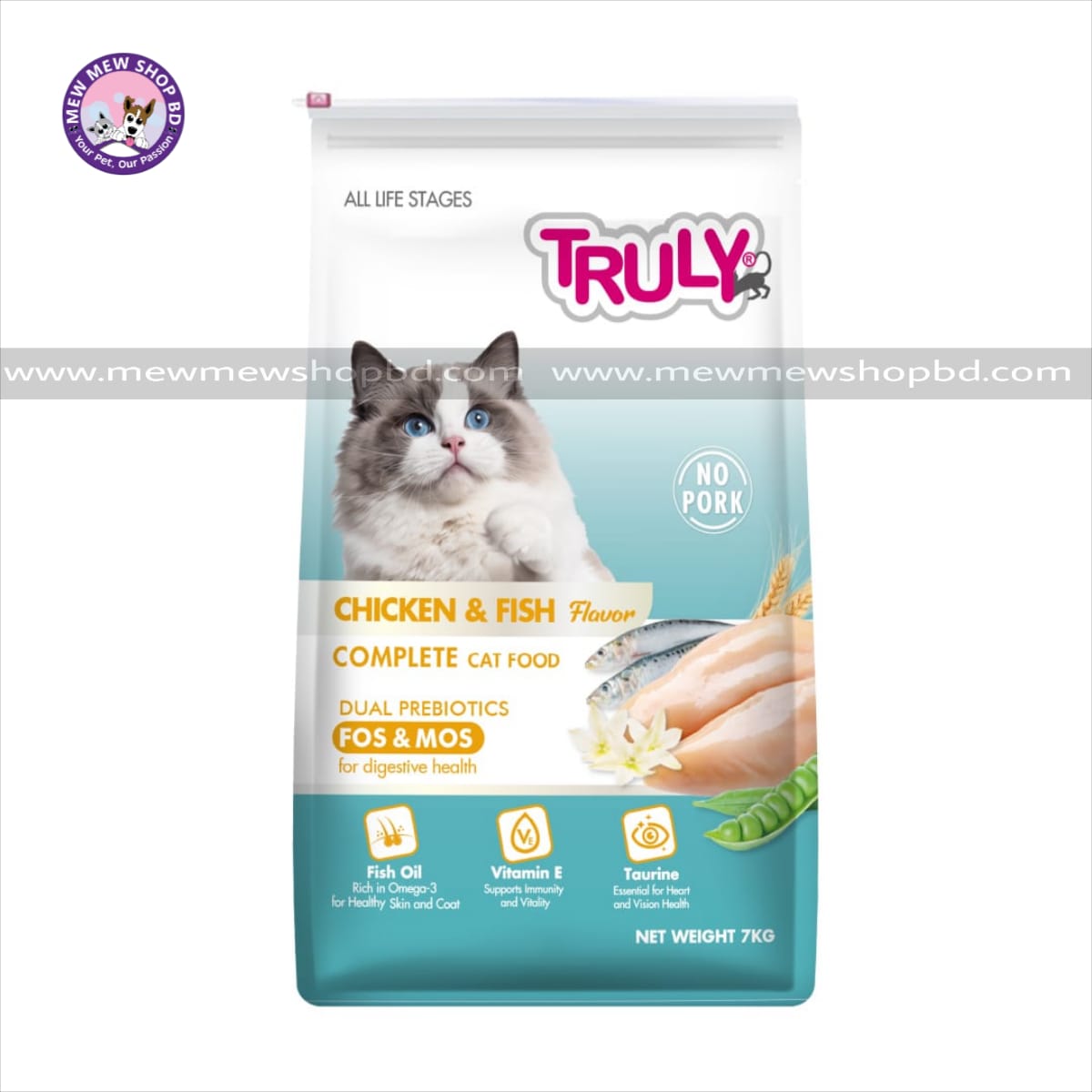 Truly All Life Stages Dry Cat Food Chicken & Fish Flavor 7kg