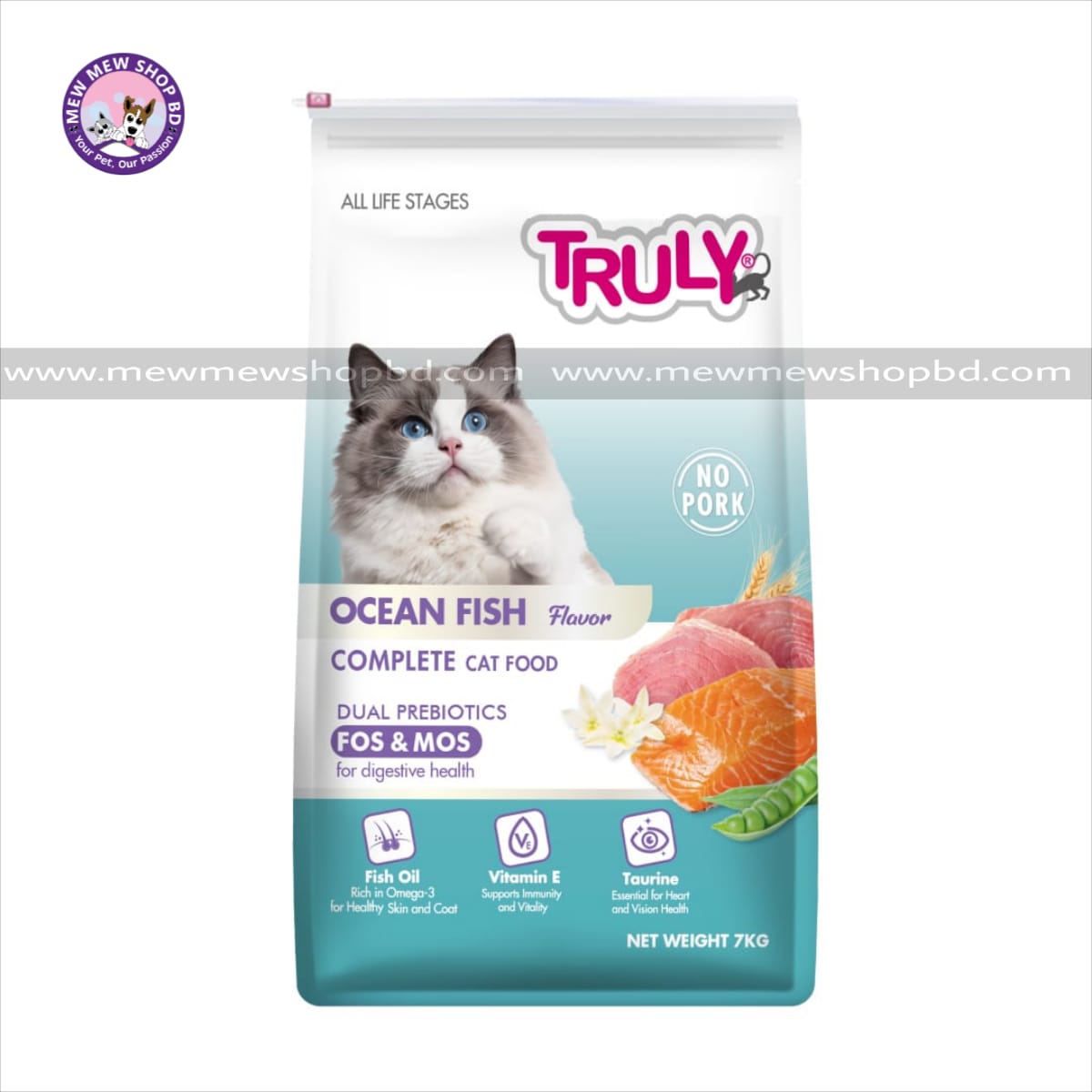 Truly All Life Stages Dry Cat Food Ocean Fish Flavor 7kg