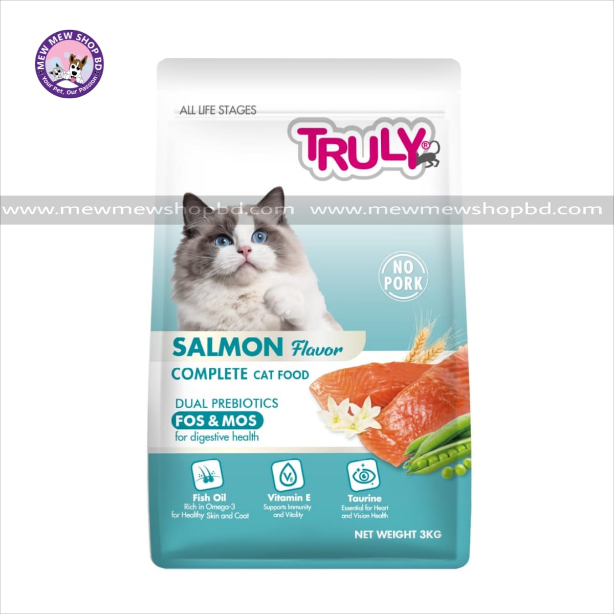 Truly All Life Stages Dry Cat Food Salmon Flavor 3kg