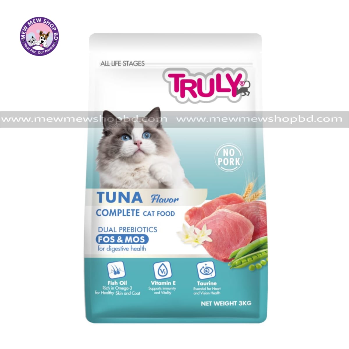 Truly All Life Stages Dry Cat Food Tuna Flavor 3kg