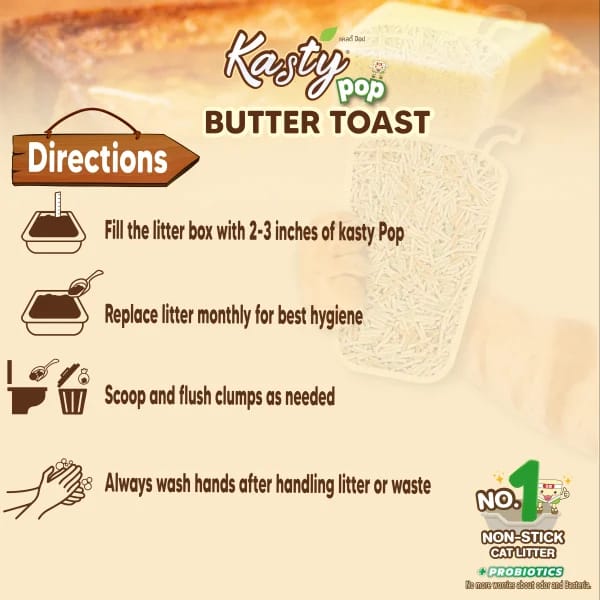 Kasty Pop Tofu Cat Litter Butter Toast Scent Flavor 6L