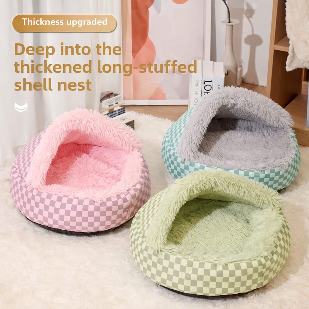2 in1 Soft Plush Pet Bed House with Cover for Small Dogs & Cats